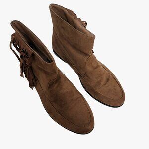 Etc boots Womens size large 8/9 Brown with tassels pull on man made‎ materials
